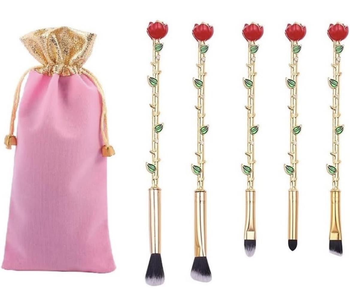 Set brochas de maquillaje rosas